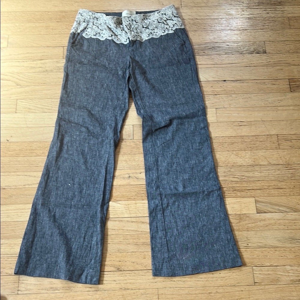 Elevenses Gray Denim with Lace Accent